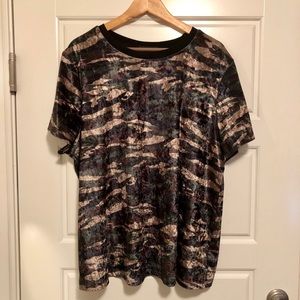 Plus Size Camo Velvet Tee